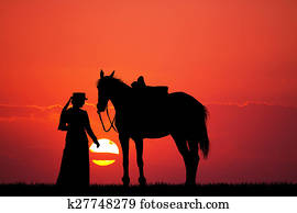 rider at sunset rider at sunset