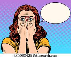 Surprised shocked woman