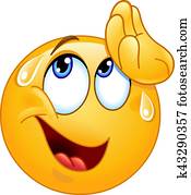 Wiping sweat emoticon Wiping sweat emoticon