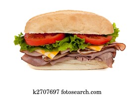 A submarine sandwich on white A submarine sandwich on white