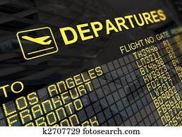 aeroporto internacional, partidas, tábua