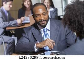 African American Businessman in Meeting