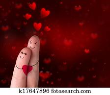 dedos, enamorado, -, día de valentín