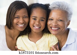 Grandmother with adult daughter and grandchild Grandmother with adult daughter and grandchild