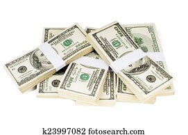 Isolated Stacks of Money