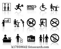 office sign icons set