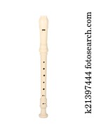 plastic flute on a white background