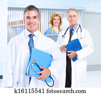 Smiling family doctor with stethoscope.