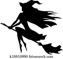 Witch flying on a broomstick Witch flying on a broomstick