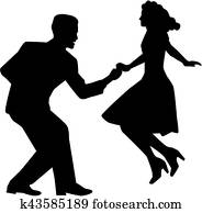 balanço, dança, par