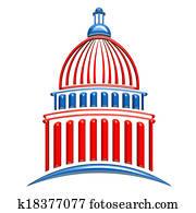 Capitol Building Red and Blue Capitol Building Red and Blue