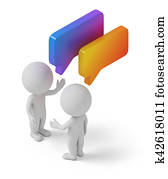 איזומטרי, אנשים, -, דיאלוג