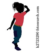 afrikansk amerikansk pike, illustrasjon, silhouette