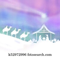 Birth of Jesus in Bethlehem - abstract card Birth of Jesus in Bethlehem - abstract card