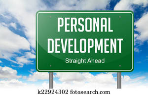 Personal Development on Highway Signpost. Personal Development on Highway Signpost.