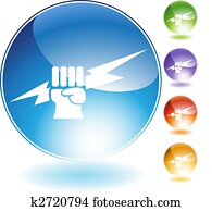 wetterleuchten, faust, kristall, symbol wetterleuchten, faust, kristall, symbol