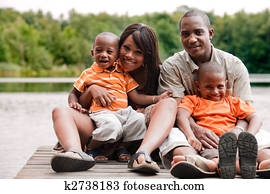 African familyon the wharf African familyon the wharf