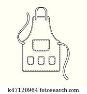 Apron of a hairdresser with pockets.Barbershop single icon in outline style vector symbol stock illustration web.