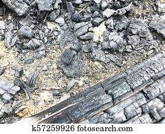Burned Wooden Logs Firewood Fireplace Coals Stock Photography