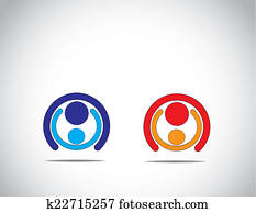 father & son or mother and daughter hugging each other emotionally - family relationship fathers day mothers day concept illustration simple art set