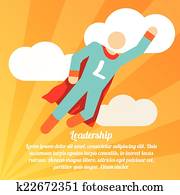 Leadership superhero poster