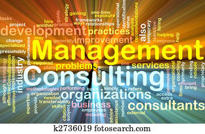 Management consulting word cloud glowing Management consulting word cloud glowing