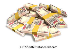 Rupee Notes Scattered Pile Rupee Notes Scattered Pile