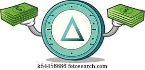 With money Salt coin mascot cartoon