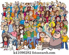 안에사람, 군중, 만화