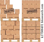 Cardboard boxes on wooden palette