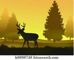 Deer with nature background Deer with nature background