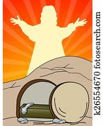 leerer, tomb-jesus, gleichfalls, gestiegen