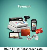 Payment Realistic Composition Payment Realistic Composition