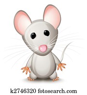 pequeno, cinzento, rato