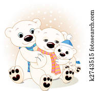 Polar bear family Polar bear family