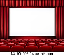 reihen, von, rot, kino, oder, theater setzt, vor, wei?, leer, scre reihen, von, rot, kino, oder, theater setzt, vor, wei?, leer, scre