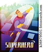 Superhero Poster Illustration Superhero Poster Illustration