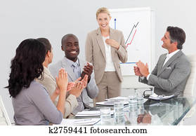 feliz, grupo de empresarios