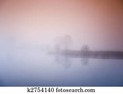 Foggy lake