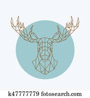 Geometric moose head. Geometric moose head.