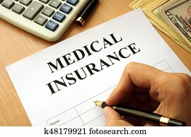 Medical insurance policy on a table. Medical insurance policy on a table.