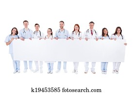 storklasse, i, doktorer sygeplejersker, hos, en, banner