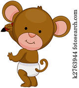 Baby Monkey Writing Baby Monkey Writing