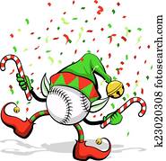 Baseball Christmas Elf Baseball Christmas Elf
