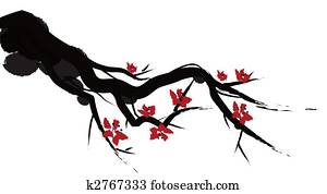 chinese painting of plum bloom chinese painting of plum bloom