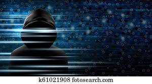 cybersecurity, מושג, של, האקר, ו, טכנולוגיה, רקע, עצב