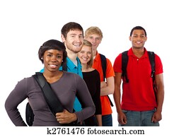 Diverse group of college students