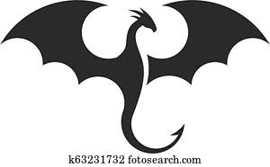 einfache, drachen, silhouetten, logo einfache, drachen, silhouetten, logo
