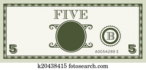 Five money bill image. 