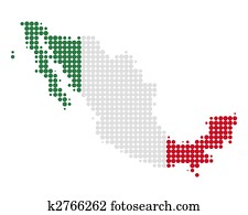 Map and flag of Mexico Map and flag of Mexico